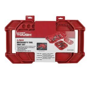 Hyper Tough 3 Piece Silicone Tool Organizer Tray Flexible Red Automotive Use New